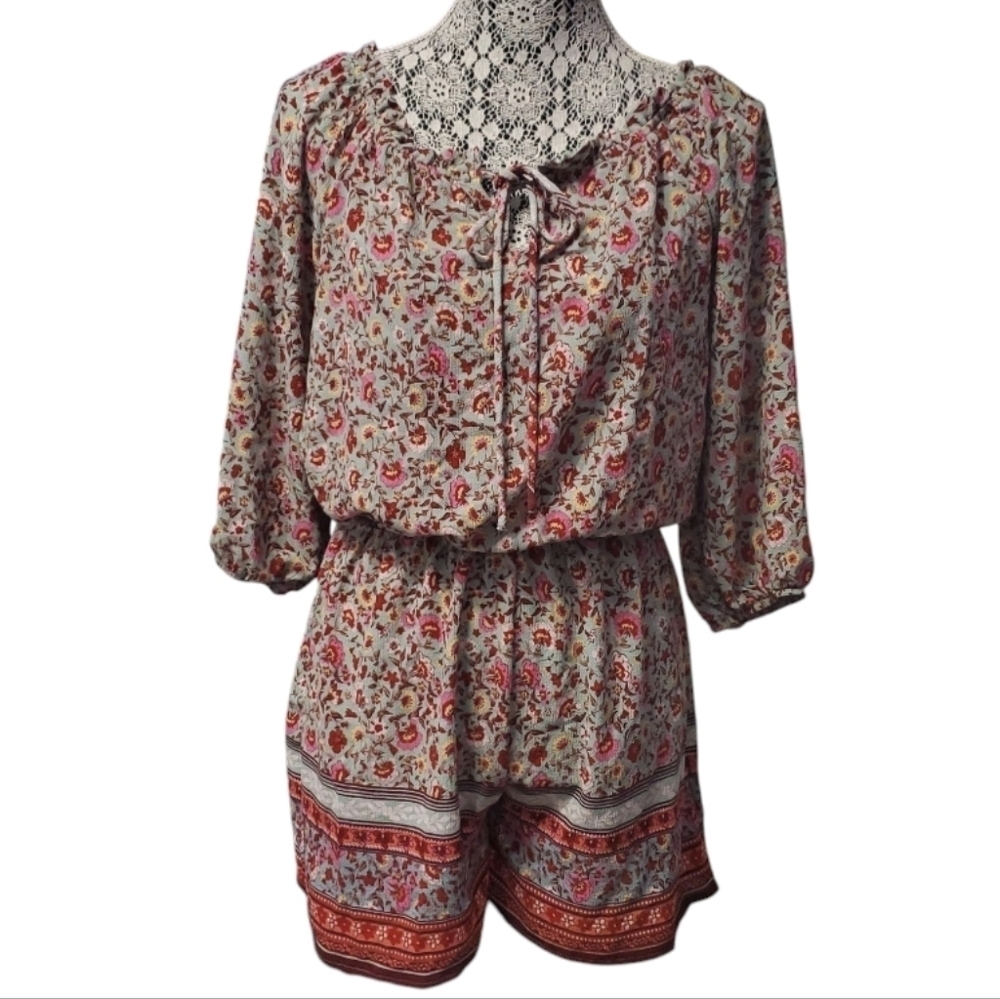 Monteau Women's Floral Shorts Romper L